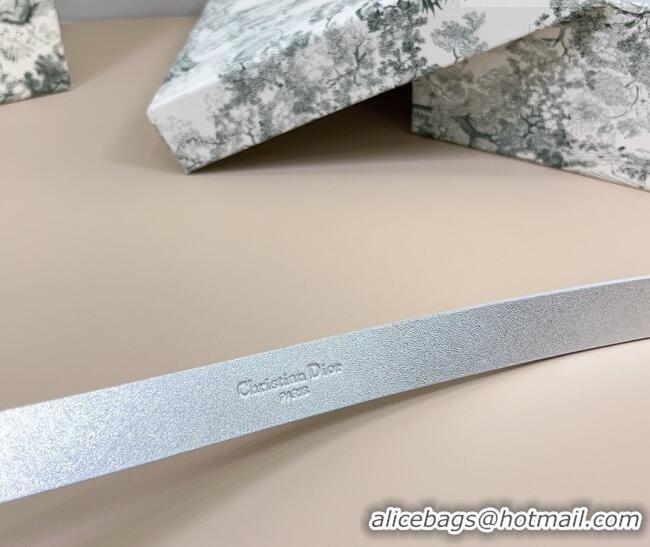 Shop Discount Dior Calfskin Leather Belt 2cm with Pearls CD Buckle 0108 Silver-Tone 2025