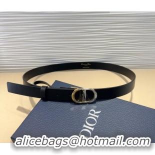 Promotional Dior Smooth Calfskin Belt 2.5cm with CD Buckle 0317 Black 2025