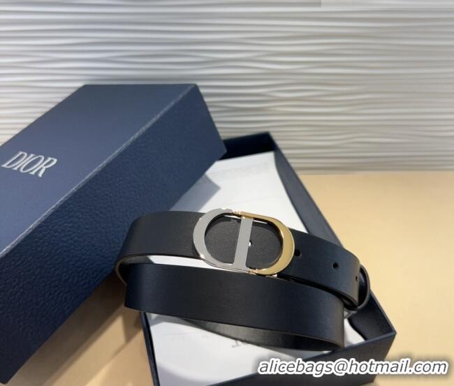 Promotional Dior Smooth Calfskin Belt 2.5cm with CD Buckle 0317 Black 2025