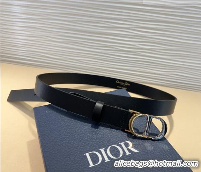 Promotional Dior Smooth Calfskin Belt 2.5cm with CD Buckle 0317 Black 2025