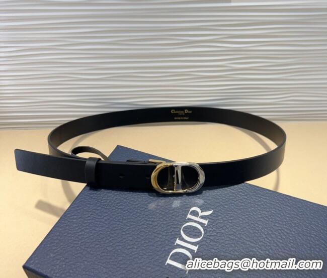 Promotional Dior Smooth Calfskin Belt 2.5cm with CD Buckle 0317 Black 2025