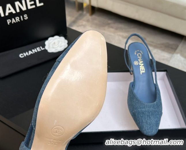 Duplicate Chanel Blue Denim Slingbacks Pump 6.5cm G31318 2026