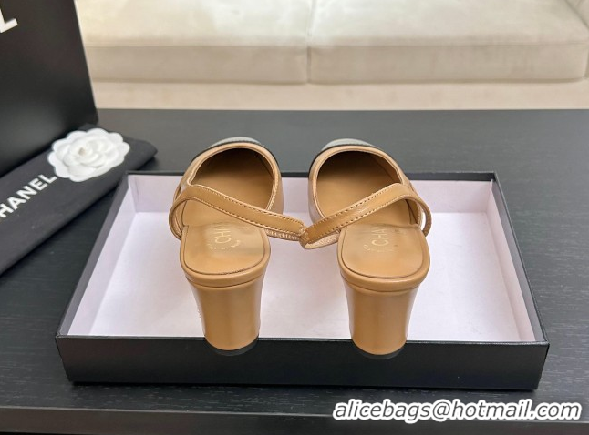 Grade Quality Chanel Lambskin Leather Slingbacks Pump 6.5cm G31318 Beige/Black 2026
