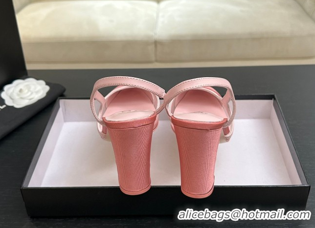 Best Price Chanel Mesh & Grosgrain Slingbacks Pump 9cm G45509 Pink2 2026