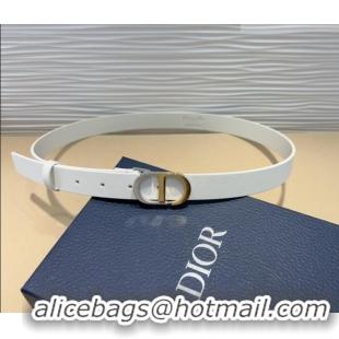 Unique Discount Dior Smooth Calfskin Belt 2.5cm with CD Buckle 0317 White 2025