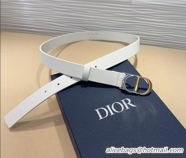 Unique Discount Dior Smooth Calfskin Belt 2.5cm with CD Buckle 0317 White 2025