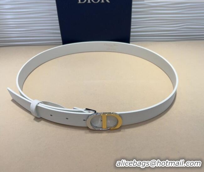 Unique Discount Dior Smooth Calfskin Belt 2.5cm with CD Buckle 0317 White 2025