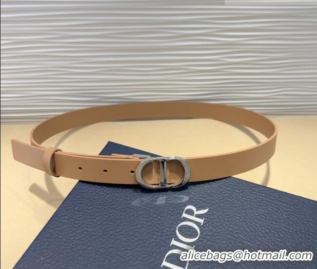 Low Price Dior Smooth Calfskin Belt 2.5cm with CD Buckle 0317 Beige 2025