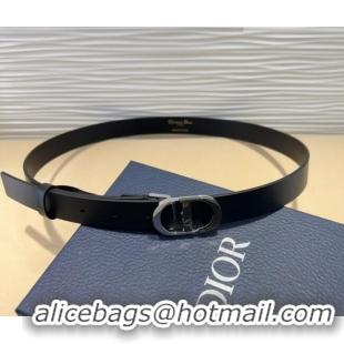 Trendy Design Dior Smooth Calfskin Belt 2.5cm with CD Buckle 0317 Black 2025