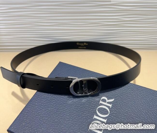 Trendy Design Dior Smooth Calfskin Belt 2.5cm with CD Buckle 0317 Black 2025