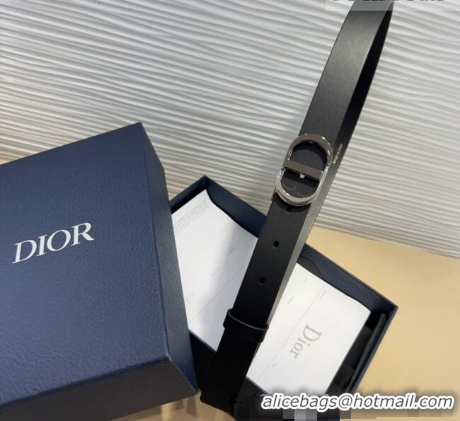 Trendy Design Dior Smooth Calfskin Belt 2.5cm with CD Buckle 0317 Black 2025