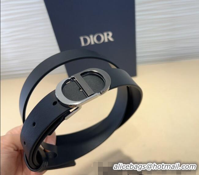 Trendy Design Dior Smooth Calfskin Belt 2.5cm with CD Buckle 0317 Black 2025