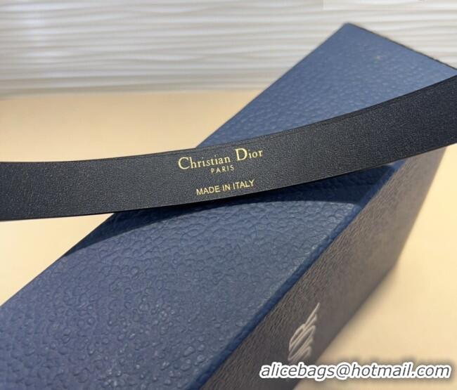 Good Product Dior Black Calfskin Belt 1.5cm with Round Shiny Gold Buckle D0317 2025