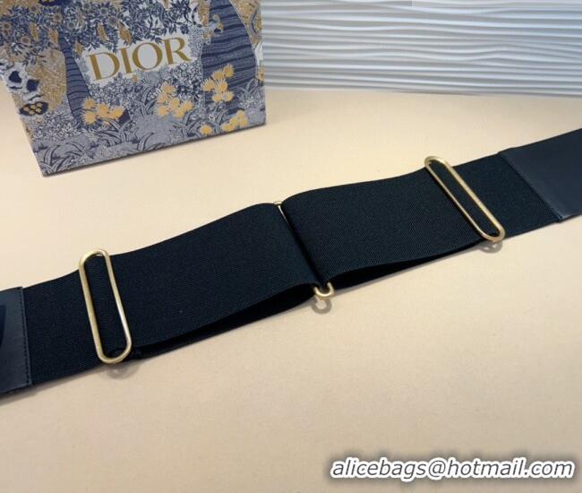 Top Quality Dior Saddle Belt Bag with Pouch in Leather and Stretch 7057 Black 2025