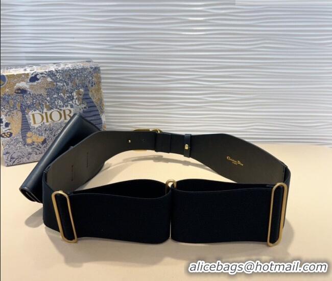 Top Quality Dior Saddle Belt Bag with Pouch in Leather and Stretch 7057 Black 2025