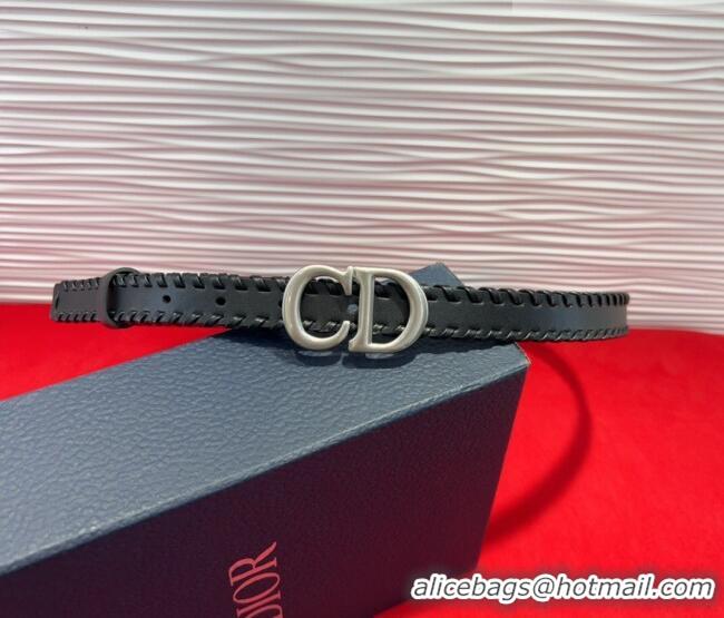 Cheap Price Dior Saddle Belt 2cm with CD Buckle and Leather Topstitching in Smooth Calfskin 8159 Black/Silver 2025