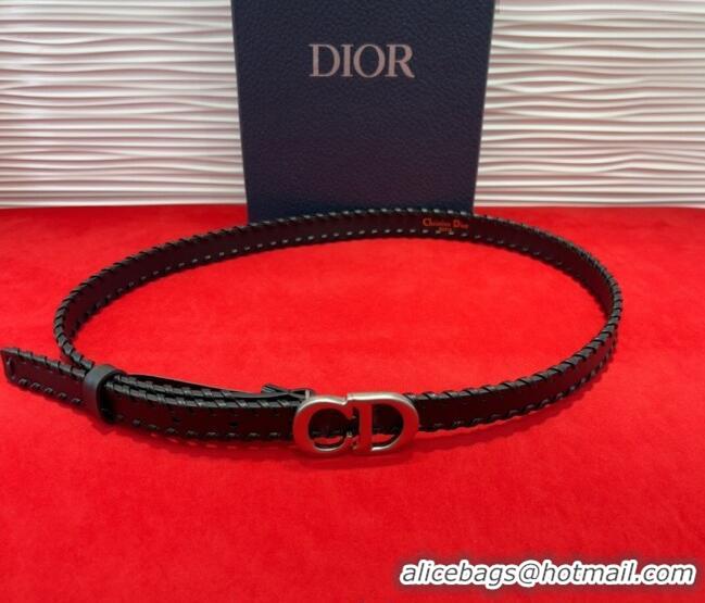 Discount Dior Saddle Belt 2cm with CD Buckle and Leather Topstitching in Smooth Calfskin 8159 Black/Gold 2025