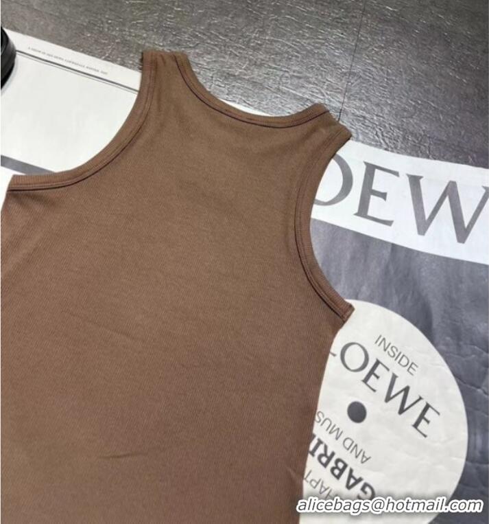 Unique Grade Celine Triomphe Tank Top CE59981 Glossy Brown