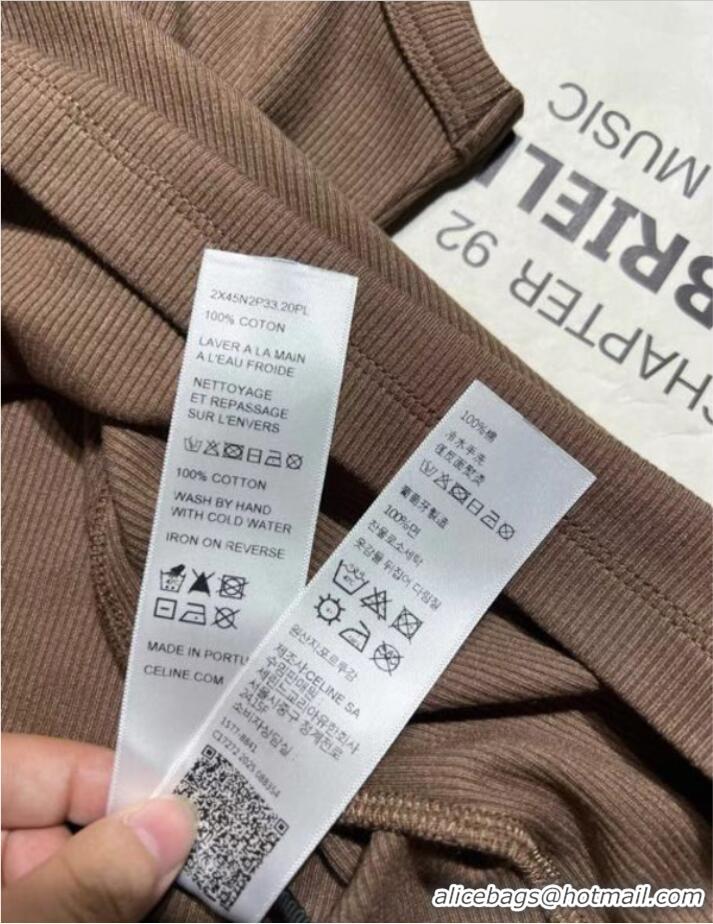 Unique Grade Celine Triomphe Tank Top CE59981 Glossy Brown