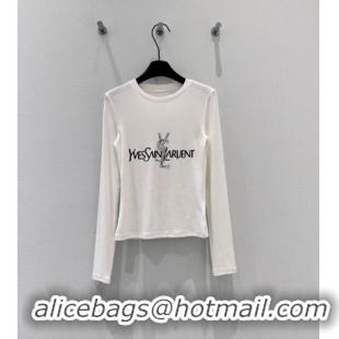 Hot Sell Cheap Yves Saint Laurent Long T-shirt Y9632 White
