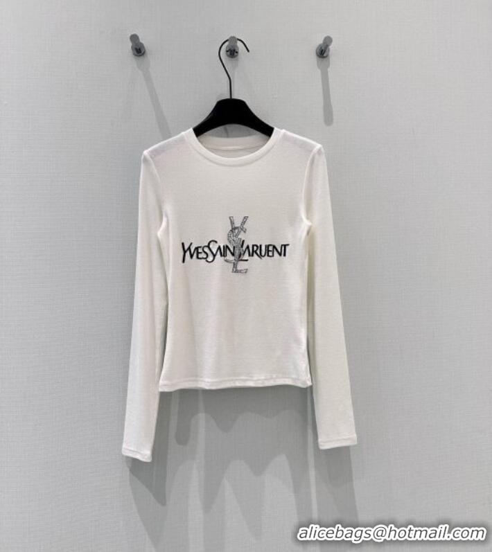 Hot Sell Cheap Yves Saint Laurent Long T-shirt Y9632 White