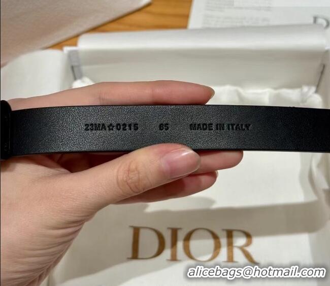 Promotional Dior Smooth Calfskin Belt 2cm with DIOR Buckle 0617 Black/Gold 2025