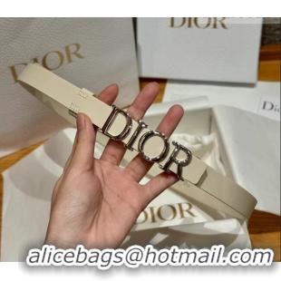 Trendy Design Dior Smooth Calfskin Belt 2cm with DIOR Buckle 0617 White/Silver 2025