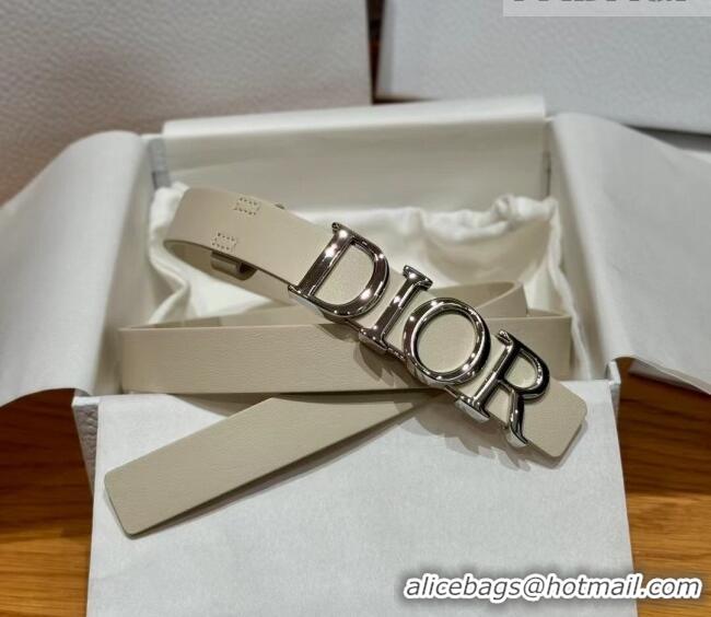Trendy Design Dior Smooth Calfskin Belt 2cm with DIOR Buckle 0617 White/Silver 2025