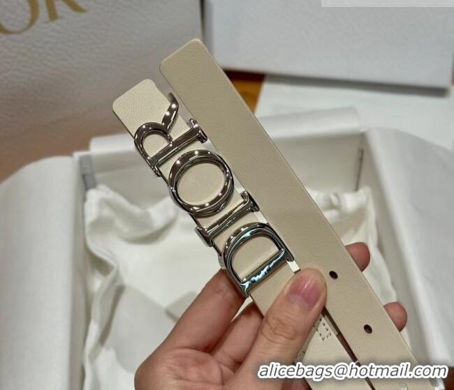 Trendy Design Dior Smooth Calfskin Belt 2cm with DIOR Buckle 0617 White/Silver 2025