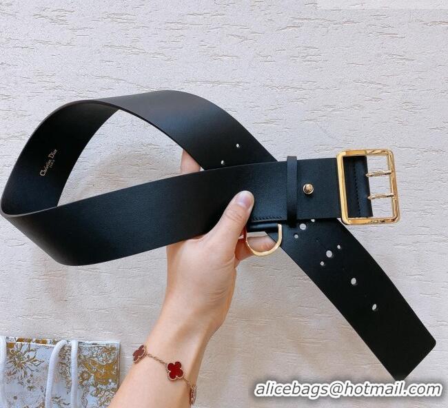 Top Quality Dior Calfskin Belt 5cm D71122 Black/Gold 2025