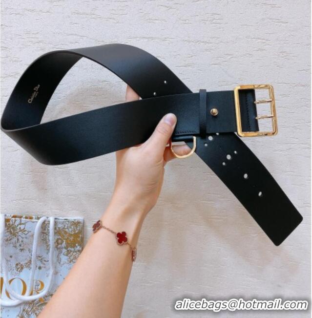 Top Quality Dior Calfskin Belt 5cm D71122 Black/Gold 2025