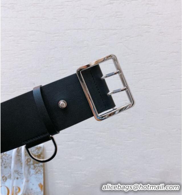 Good Product Dior Calfskin Belt 5cm D71123 Black/Silver 2025