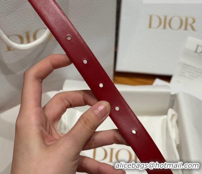 Top Grade Dior CD Buckle Reversible Belt 2cm in Smooth Leather DR2012025 Red 2025