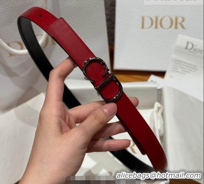 Top Grade Dior CD Buckle Reversible Belt 2cm in Smooth Leather DR2012025 Red 2025