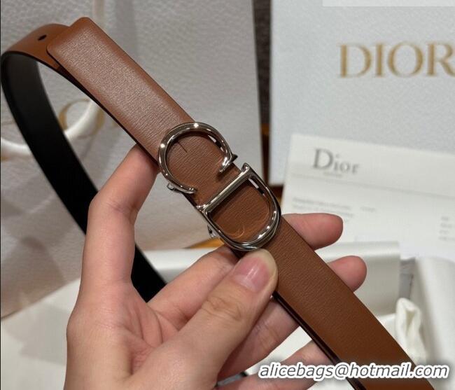 Trendy Design Dior CD Buckle Reversible Belt 2cm in Smooth Leather DR2012025 Brown 2025