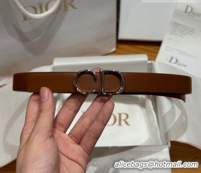Trendy Design Dior CD Buckle Reversible Belt 2cm in Smooth Leather DR2012025 Brown 2025
