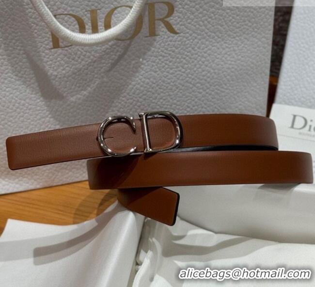 Trendy Design Dior CD Buckle Reversible Belt 2cm in Smooth Leather DR2012025 Brown 2025