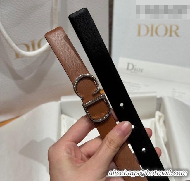 Trendy Design Dior CD Buckle Reversible Belt 2cm in Smooth Leather DR2012025 Brown 2025