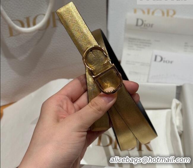 Promotional Dior CD Buckle Reversible Belt 2cm in Smooth Leather DR2012025 Yellow Gold 2025
