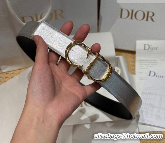 Inexpensive Dior CD Buckle Reversible Belt 3.5cm in Smooth Leather DR2013025 Silver 2025