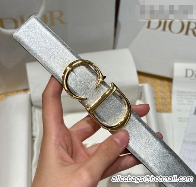 Inexpensive Dior CD Buckle Reversible Belt 3.5cm in Smooth Leather DR2013025 Silver 2025
