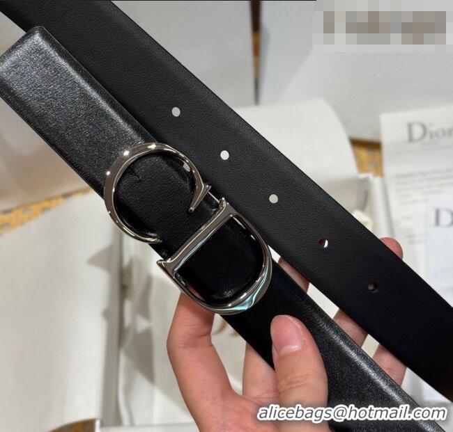 Luxury Discount Dior CD Buckle Reversible Belt 3.5cm in Smooth Leather DR2013025 Black 2025