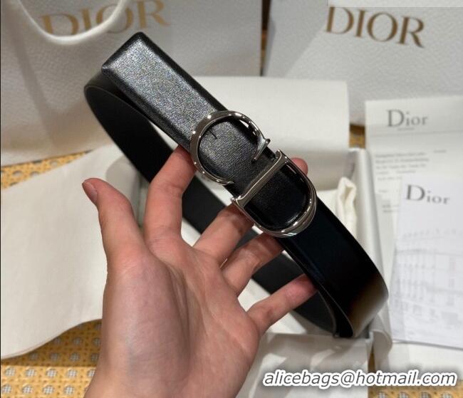Luxury Discount Dior CD Buckle Reversible Belt 3.5cm in Smooth Leather DR2013025 Black 2025