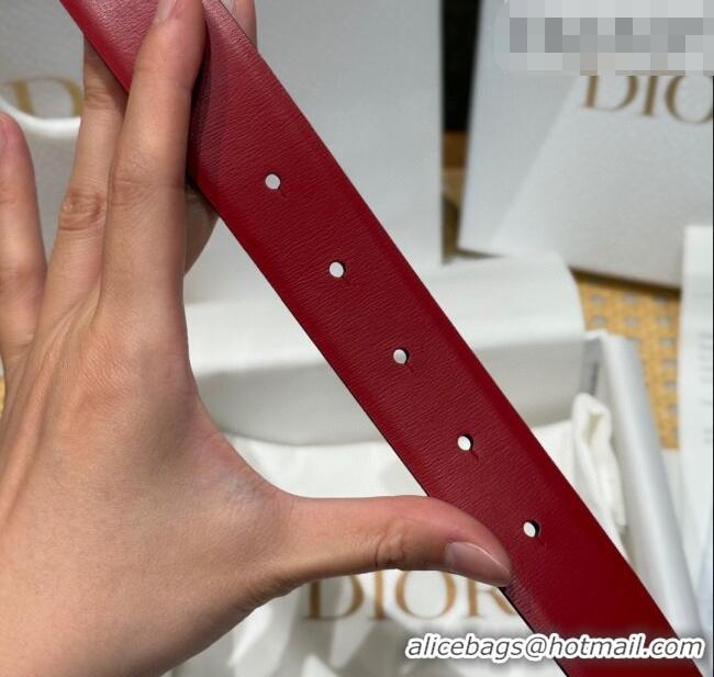 Traditional Specials Dior CD Buckle Reversible Belt 3.5cm in Smooth Leather DR2013025 Red 2025