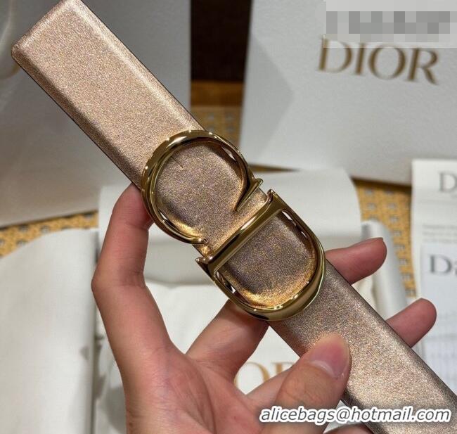 Good Taste Dior CD Buckle Reversible Belt 3.5cm in Smooth Leather DR2013025 Rose Gold 2025