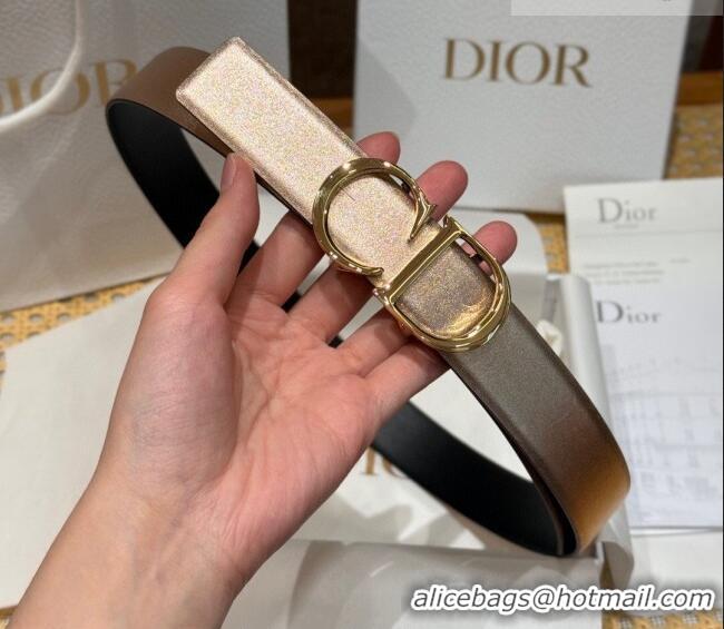 Good Taste Dior CD Buckle Reversible Belt 3.5cm in Smooth Leather DR2013025 Rose Gold 2025