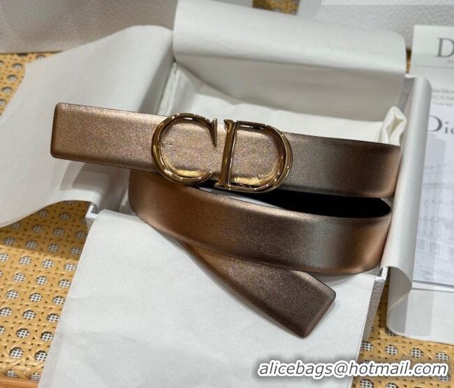 Good Taste Dior CD Buckle Reversible Belt 3.5cm in Smooth Leather DR2013025 Rose Gold 2025