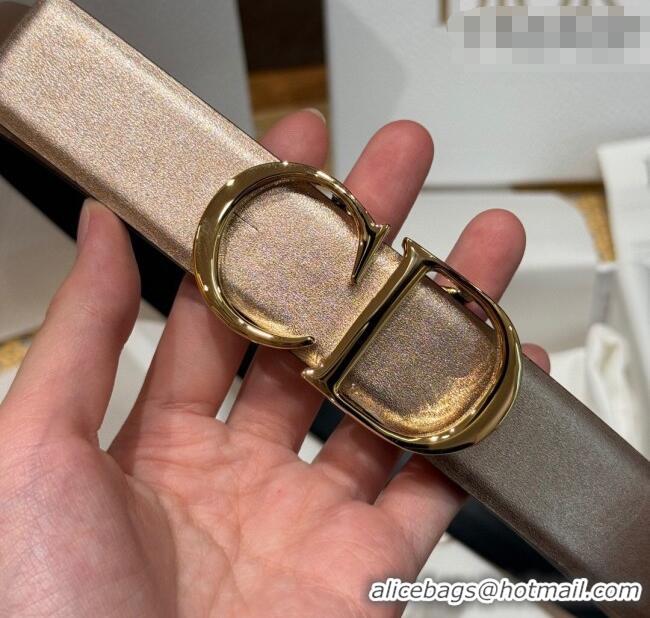 Good Taste Dior CD Buckle Reversible Belt 3.5cm in Smooth Leather DR2013025 Rose Gold 2025