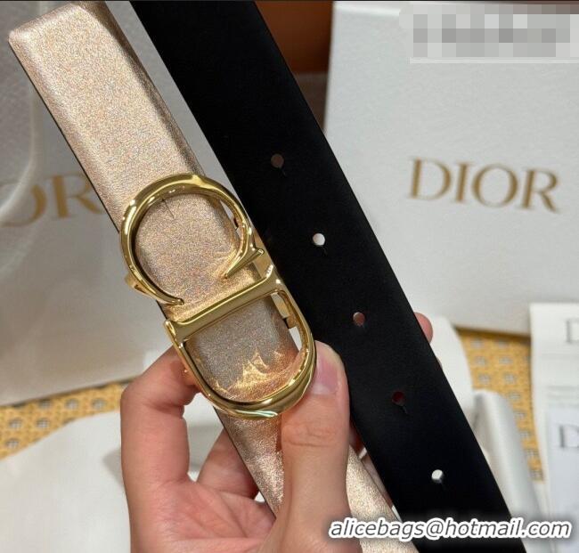Good Taste Dior CD Buckle Reversible Belt 3.5cm in Smooth Leather DR2013025 Rose Gold 2025