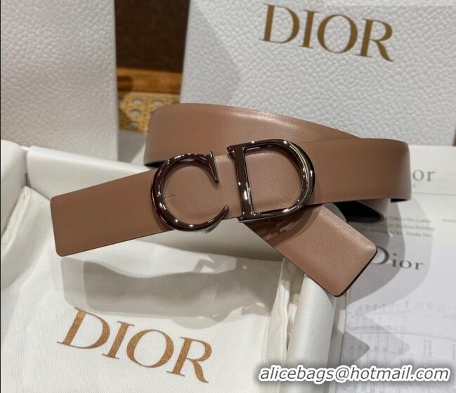 Big Discount Dior CD Buckle Reversible Belt 3.5cm in Smooth Leather DR2013025 Beige 2025